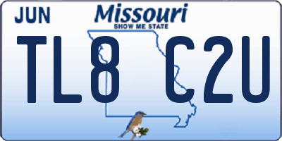 MO license plate TL8C2U