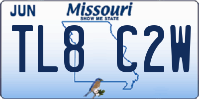 MO license plate TL8C2W