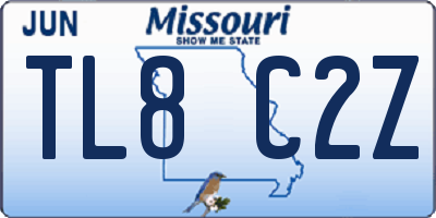 MO license plate TL8C2Z