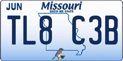 MO license plate TL8C3B