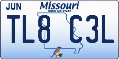 MO license plate TL8C3L