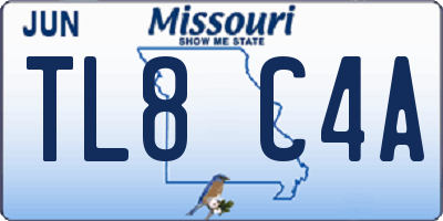 MO license plate TL8C4A