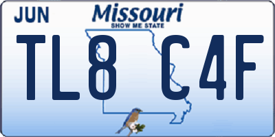 MO license plate TL8C4F