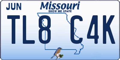 MO license plate TL8C4K