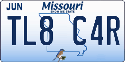 MO license plate TL8C4R