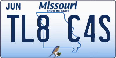MO license plate TL8C4S