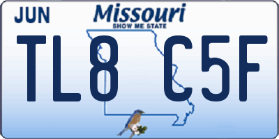 MO license plate TL8C5F