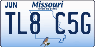 MO license plate TL8C5G