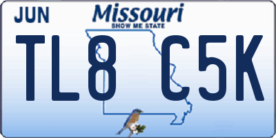 MO license plate TL8C5K