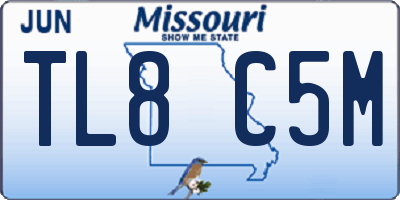 MO license plate TL8C5M