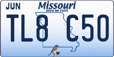 MO license plate TL8C5O