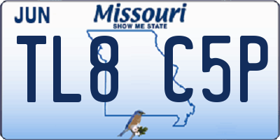 MO license plate TL8C5P