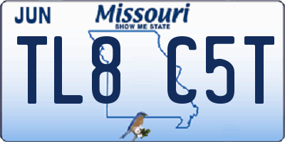 MO license plate TL8C5T