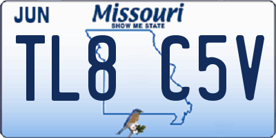 MO license plate TL8C5V