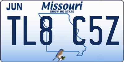 MO license plate TL8C5Z