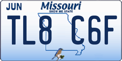 MO license plate TL8C6F