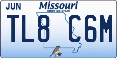 MO license plate TL8C6M