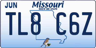 MO license plate TL8C6Z