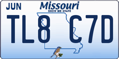 MO license plate TL8C7D