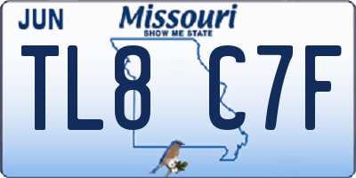 MO license plate TL8C7F