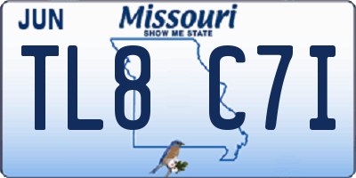 MO license plate TL8C7I
