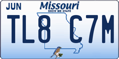 MO license plate TL8C7M