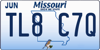 MO license plate TL8C7Q