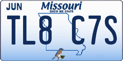 MO license plate TL8C7S