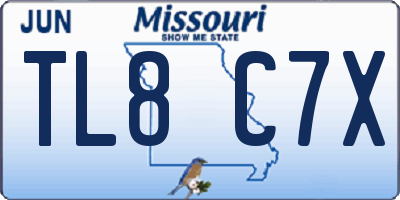 MO license plate TL8C7X