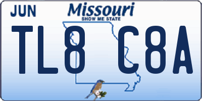 MO license plate TL8C8A