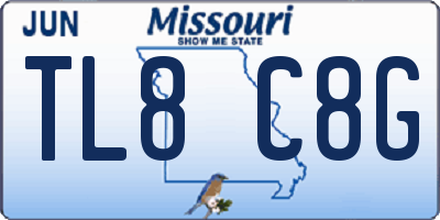 MO license plate TL8C8G