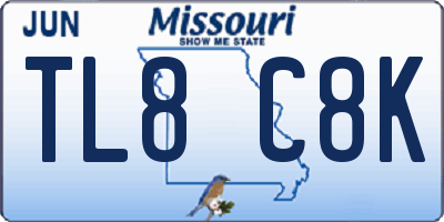 MO license plate TL8C8K