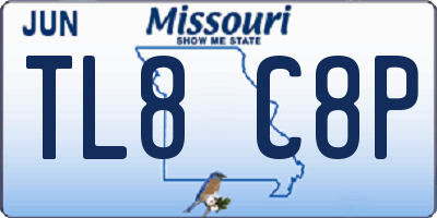MO license plate TL8C8P