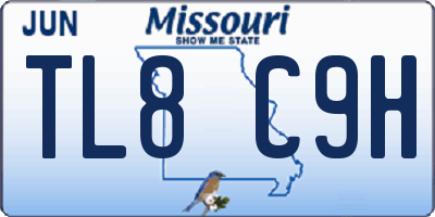 MO license plate TL8C9H