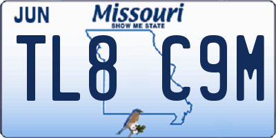 MO license plate TL8C9M