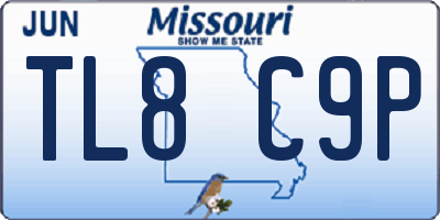 MO license plate TL8C9P