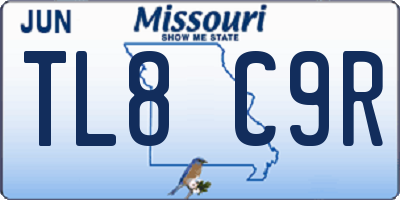 MO license plate TL8C9R