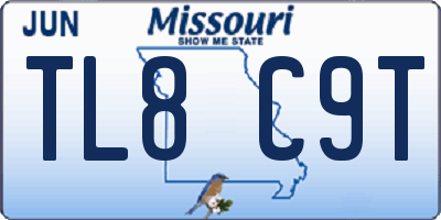 MO license plate TL8C9T