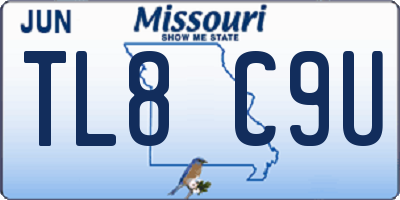 MO license plate TL8C9U