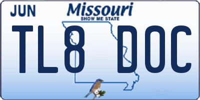 MO license plate TL8D0C