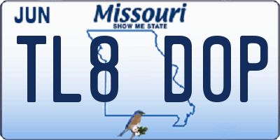 MO license plate TL8D0P