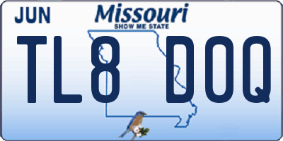 MO license plate TL8D0Q