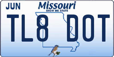 MO license plate TL8D0T