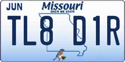 MO license plate TL8D1R