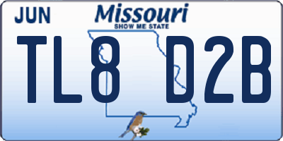 MO license plate TL8D2B