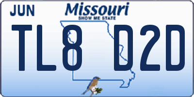 MO license plate TL8D2D