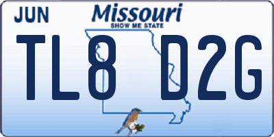 MO license plate TL8D2G