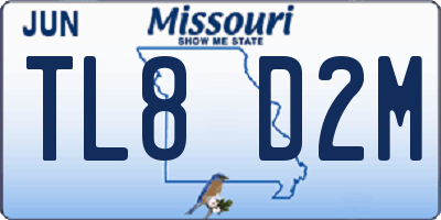 MO license plate TL8D2M