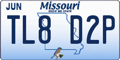 MO license plate TL8D2P