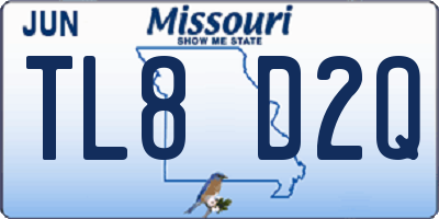 MO license plate TL8D2Q